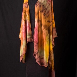 Silk Ruana Hand Dyed Extra Large Hand Painted Cape image 7