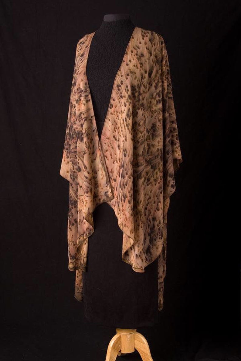 Silk Ruana Hand Dyed Extra Large Hand Painted Cape Animal Print