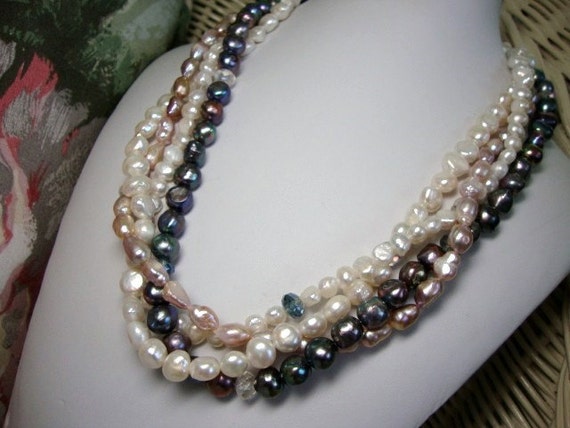 Freshwater Pearl Layered Multi Strand Necklace For Women – Glass Palace Arts