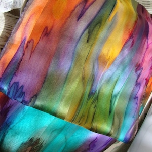 Hand Dyed, Hand Painted Silk, Over the Rainbow Silk Scarf image 5