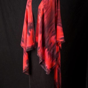 Silk Ruana Hand Dyed Extra Large Hand Painted Cape image 4