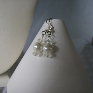 Pearl and Crystal Here Comes the Bride Earrings image 2