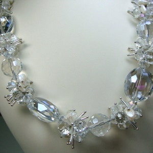 Bold Crystals White Freshwater Pearls Bridal Wedding Jewelry Formal Occasion image 5