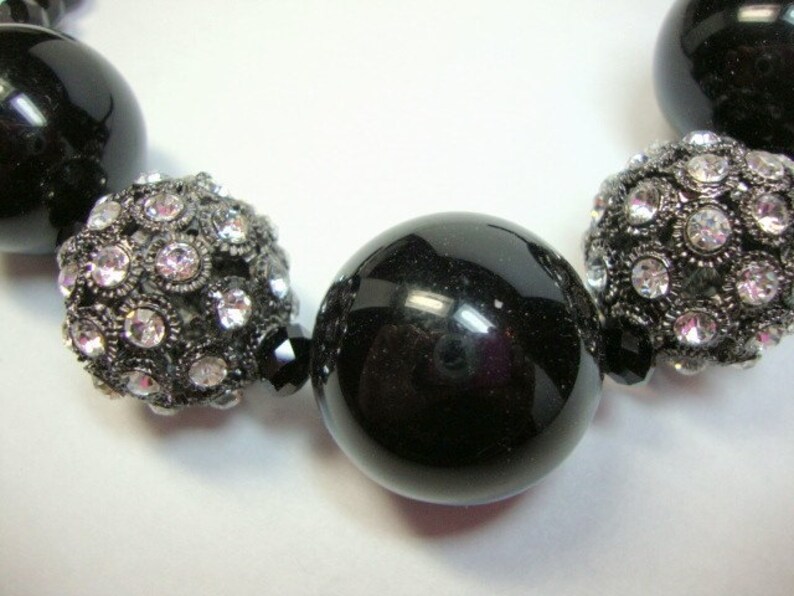 Hot Night in Black and Crystal Necklace Formal Occasion Wedding Jewelry image 3