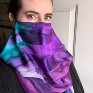 Scarf, Silk, Women, Hand Dyed, Hand Painted, Northern Lights Hand Dyed Silk Scarf image 7