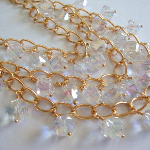 Bling Crystal and Gold Necklace