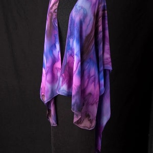 Silk Ruana Hand Dyed Extra Large Hand Painted Cape image 7