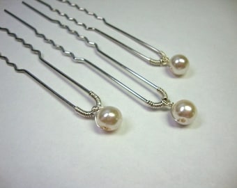 Single Pearl Hair Pin for 3 pins Bridal Formal Prom Wedding Hair Accessory