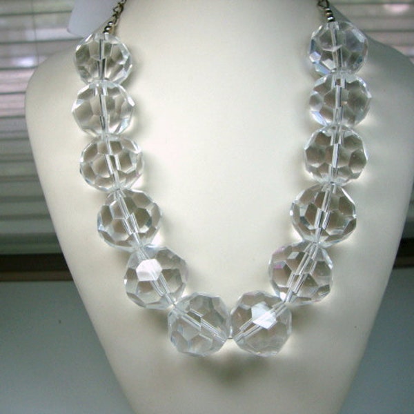 Ice Queen Mermaid Bubbles Bold Crystal Bridal Wedding Statement Necklace