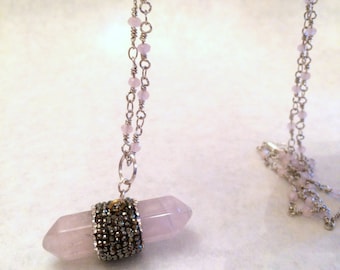 Necklace, Gemstone, Rose Quartz Necklace