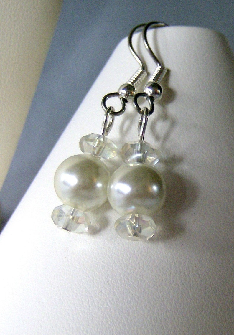 Pearl and Crystal Here Comes the Bride Earrings image 1