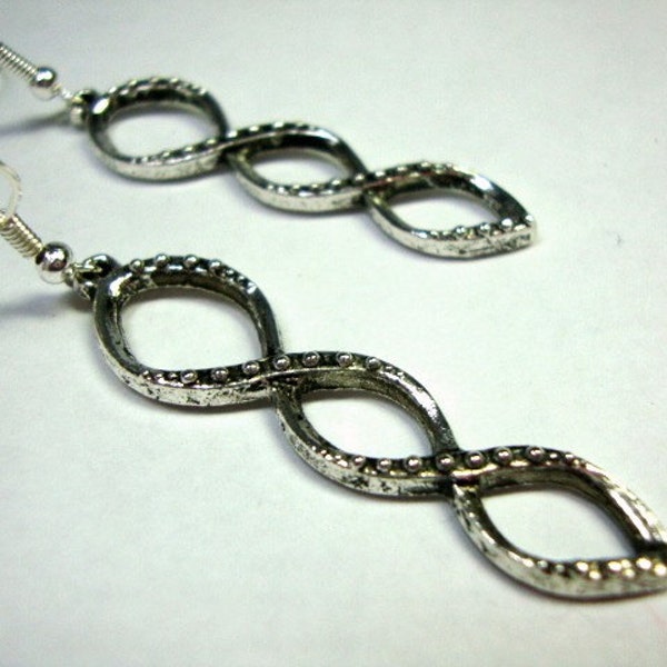 Silver Goddess Style Earrings Infinity