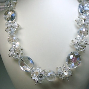 Bold Crystals White Freshwater Pearls Bridal Wedding Jewelry Formal Occasion image 1