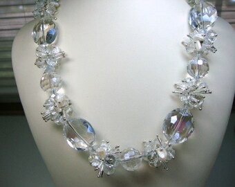 Bold Crystals White Freshwater Pearls Bridal Wedding Jewelry Formal Occasion