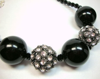 Hot Night in Black and Crystal Necklace Formal Occasion Wedding Jewelry