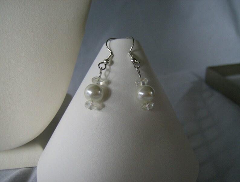 Pearl and Crystal Here Comes the Bride Earrings image 4