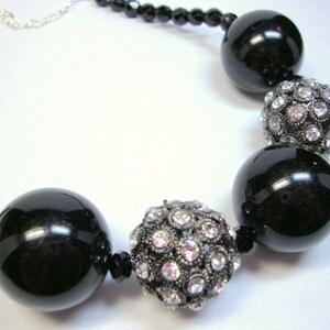 Hot Night in Black and Crystal Necklace Formal Occasion Wedding Jewelry image 4