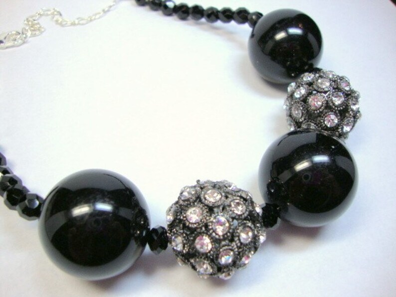 Hot Night in Black and Crystal Necklace Formal Occasion Wedding Jewelry image 4