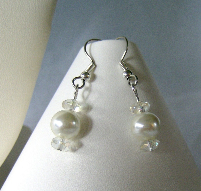 Pearl and Crystal Here Comes the Bride Earrings image 5