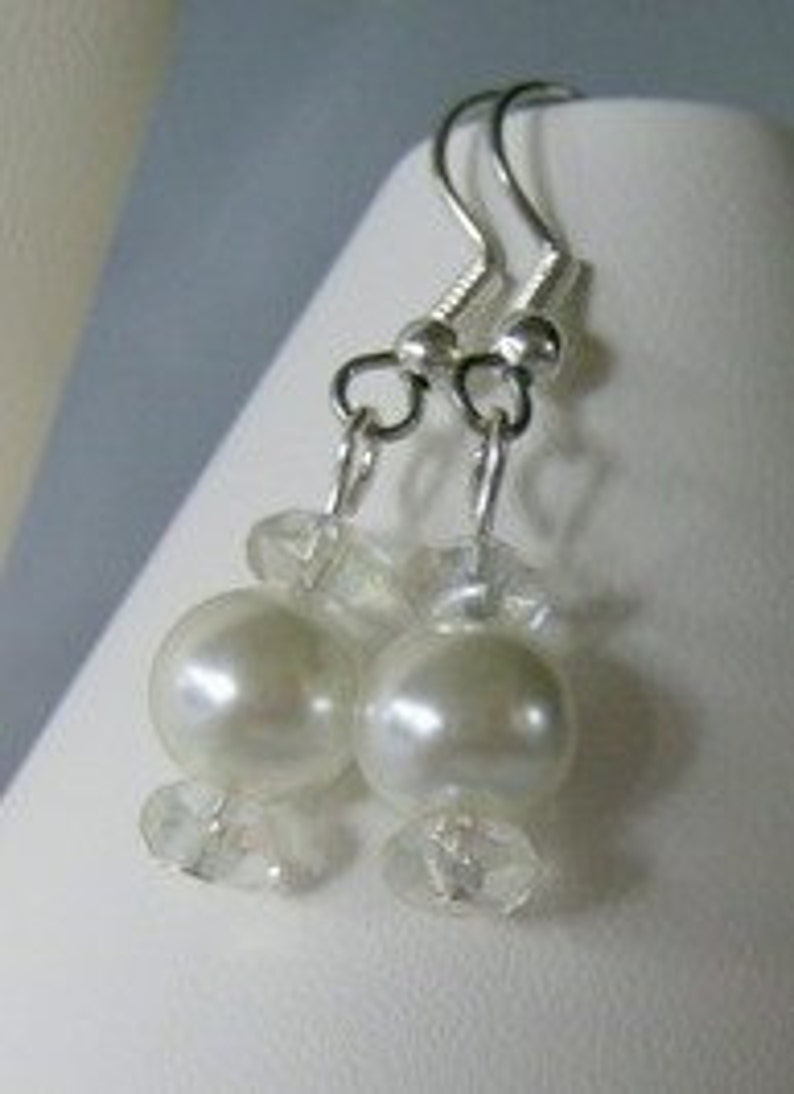 Pearl and Crystal Here Comes the Bride Earrings image 3