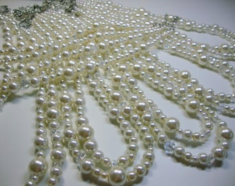 Bridesmaid Double Strand Pearl and Crystal Necklaces