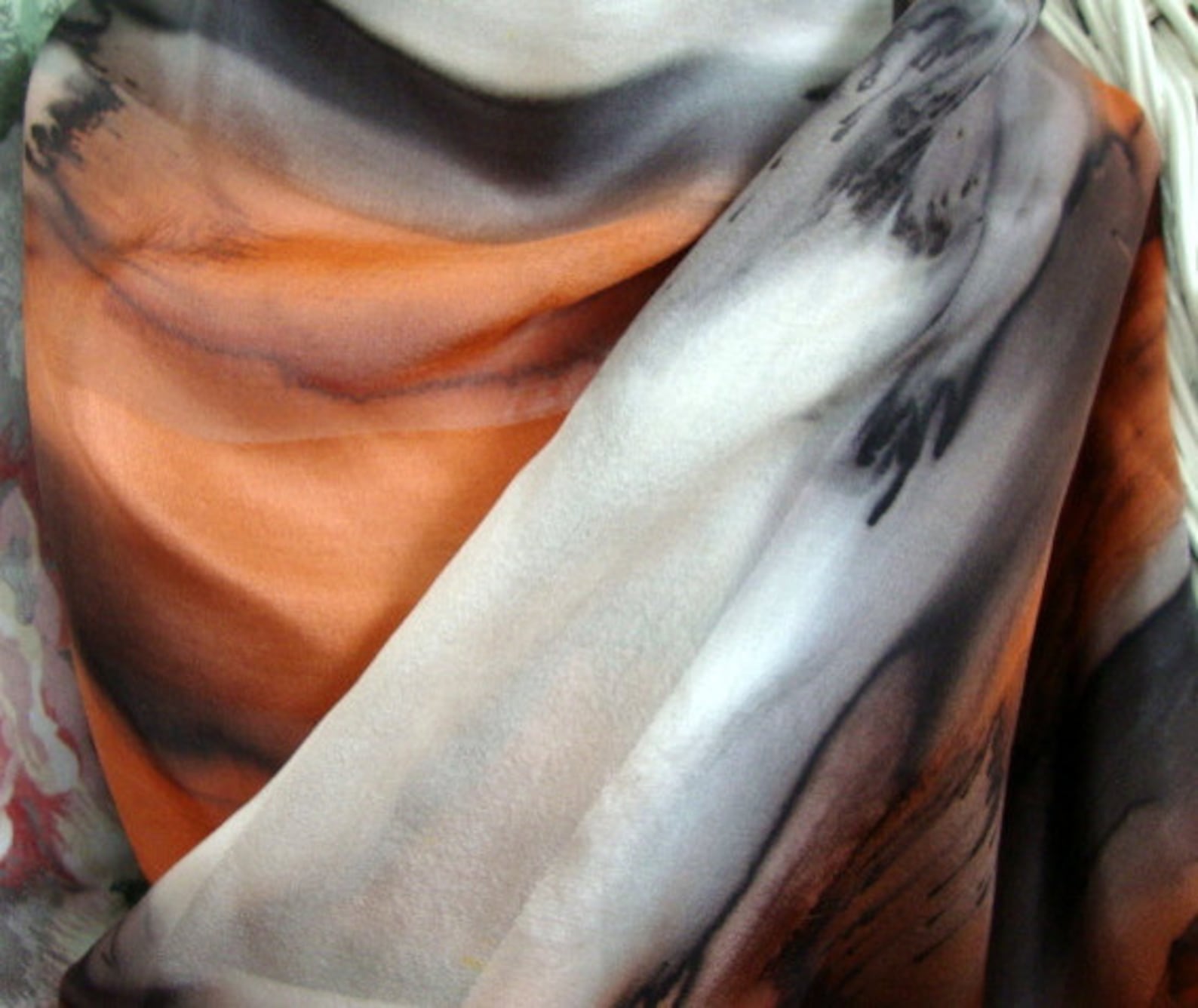 Scarf Silk Rusty Tan Hand Painted Silk Scarf - Etsy