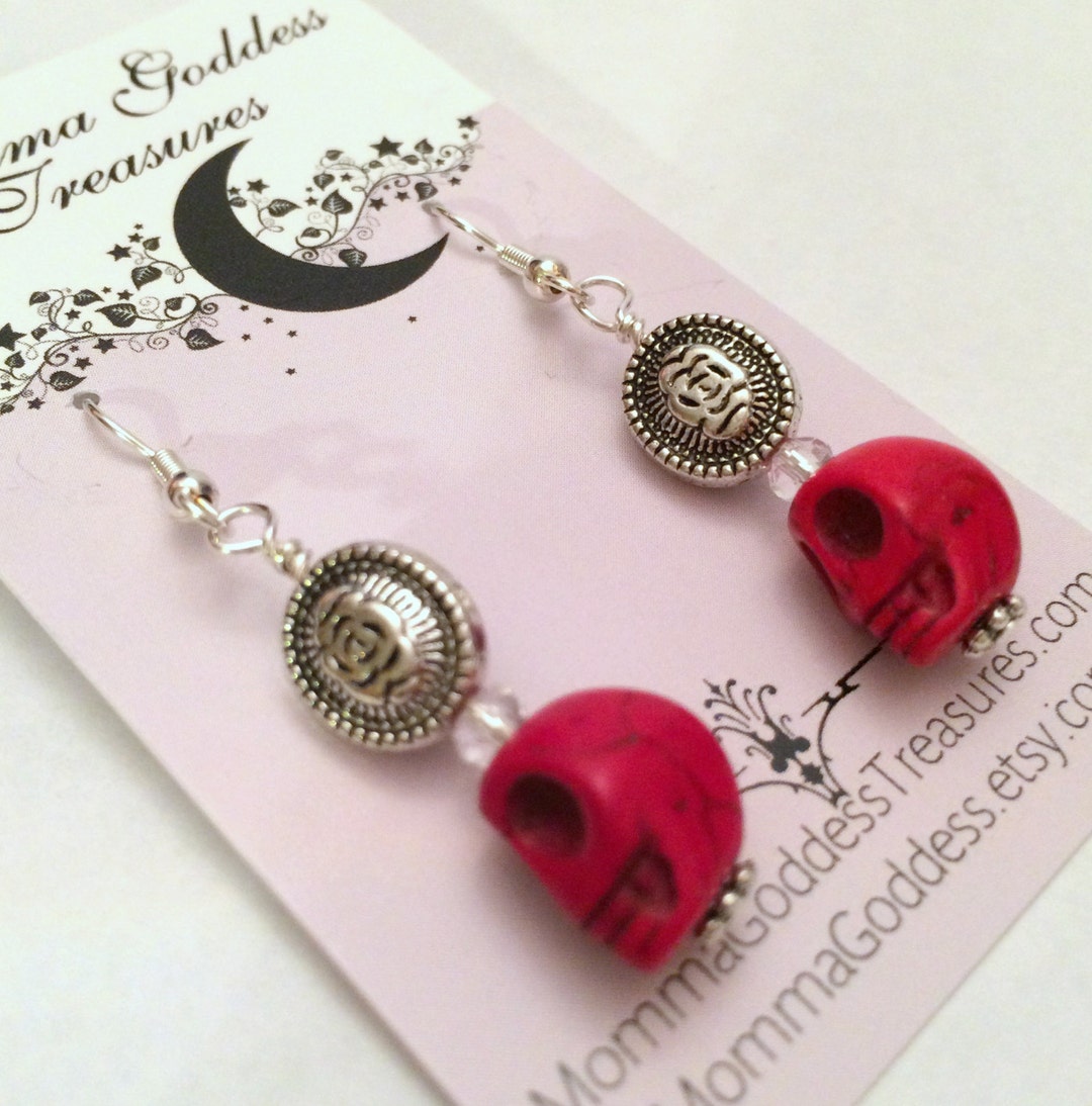 Skull Dia De Los Muertos Earrings Day of the Dead - Etsy
