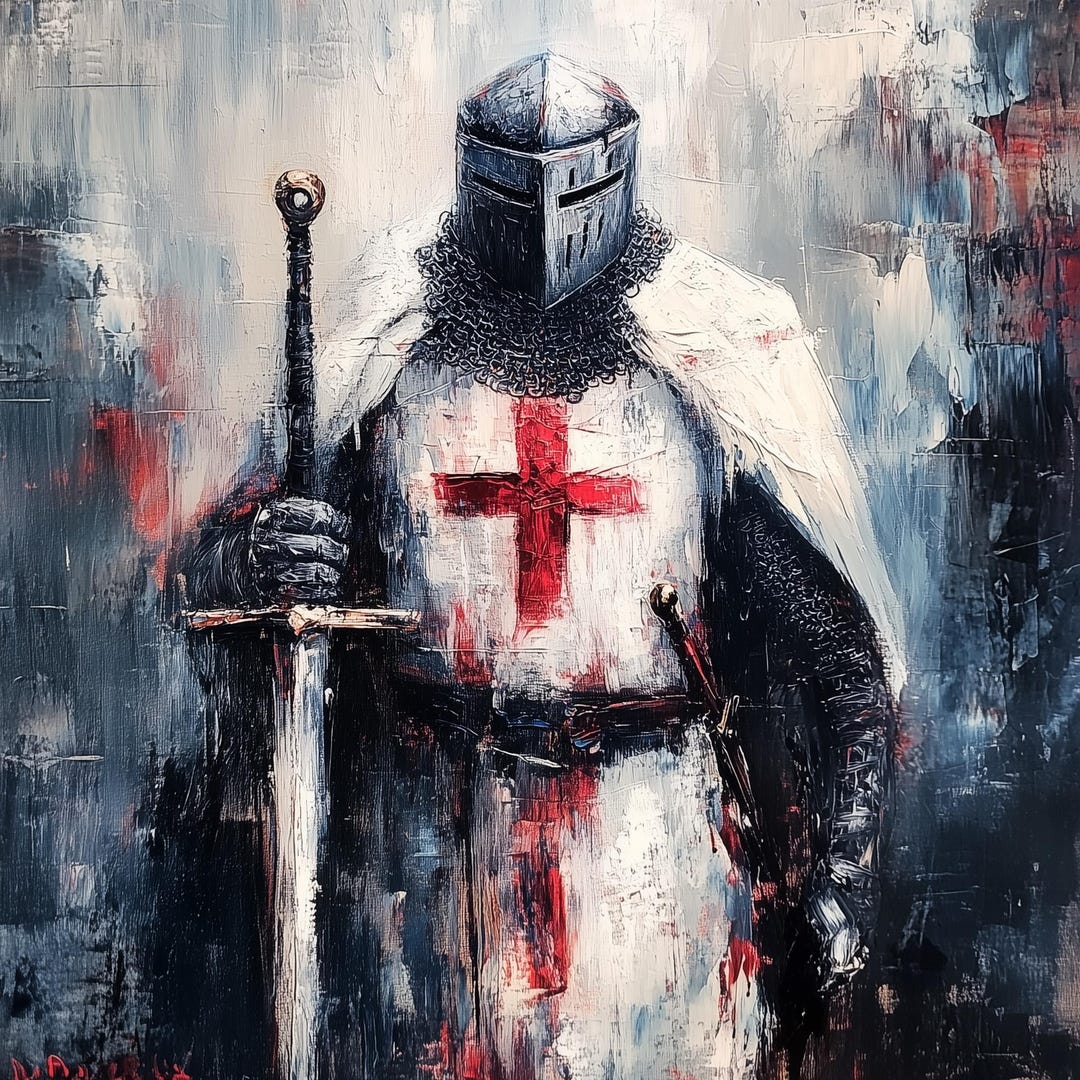 Abstract Knight Knight Templar Poster Abstract and Historical Art - Etsy