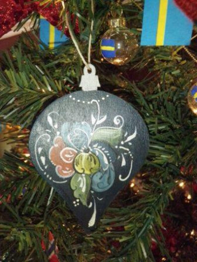 Norwegian Rosemaled Christmas Ornament Etsy