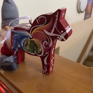 Norwegian Rosemaled Horse Ornament