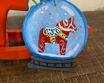 Swedish Dala Horse Snowglobe ornament