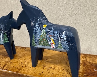 Scandinavian St Lucia Dala horse figure choice of size