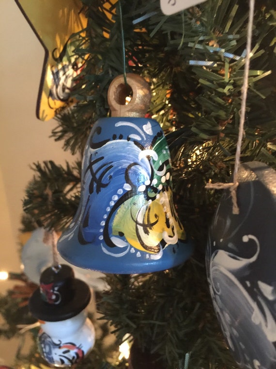 Norwegian Rosemaled Wooden Bell Ornament Etsy