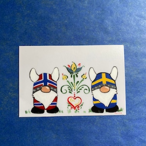 Scandinavian Viking Gnome Vinyl Sticker or Magnet