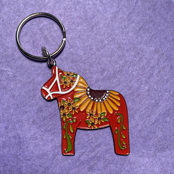 Norwegian Fjord Horse enamel key chain CHOICE