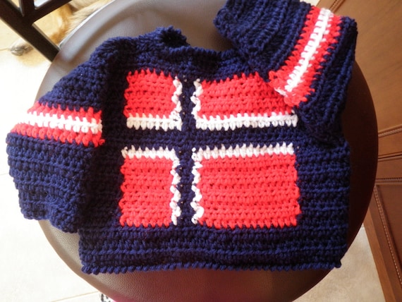 Suéter para bebés con bandera de Noruega | Etsy México