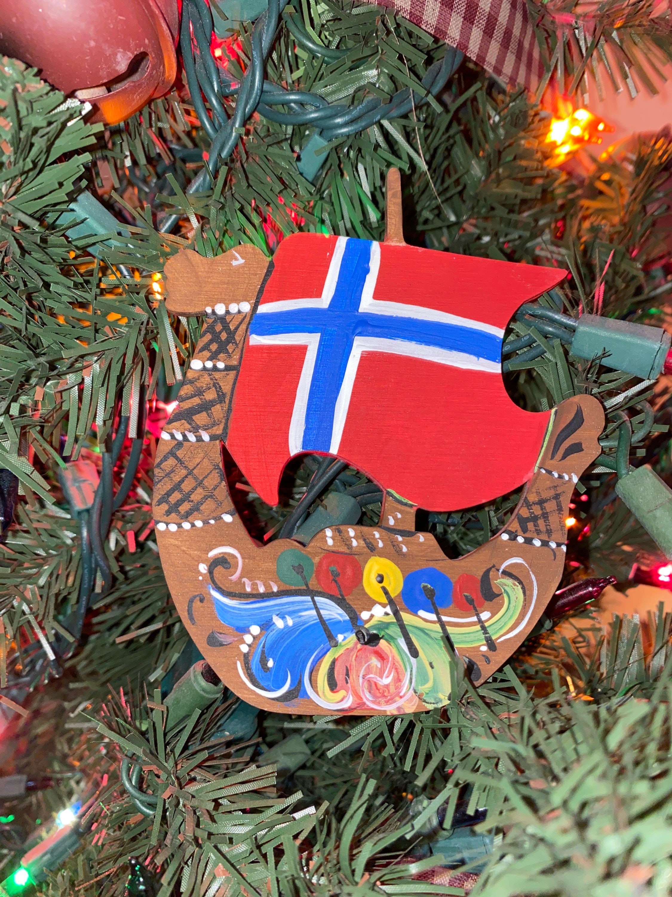 Viking Ship Flag ornament