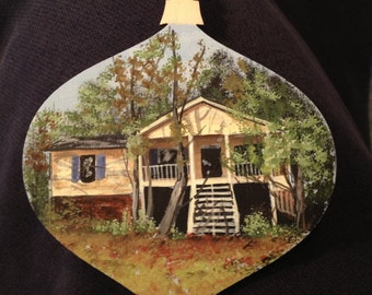 Custom Painted House or photo ornament