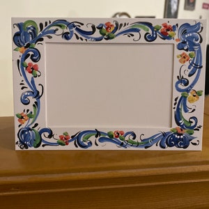 Norwegian Rosemaled Photo Frame Card