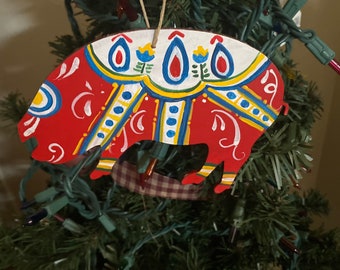 Swedish Dala Pig Ornament