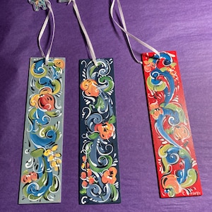 Norwegian Rosemaled Bookmark