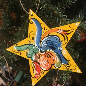 Norwegian Rosemaled star ornament LARGE