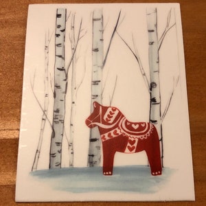 Swedish Dala Horse in Birch Sticker