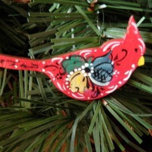 Norwegian Rosemaled Cardinal Pin