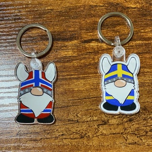 Acrylic Viking Gnome keychains