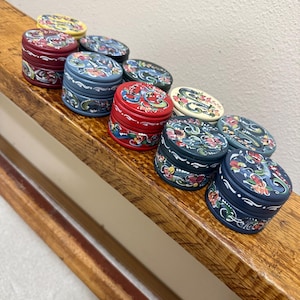 Norwegian Rosemaled round wood box small