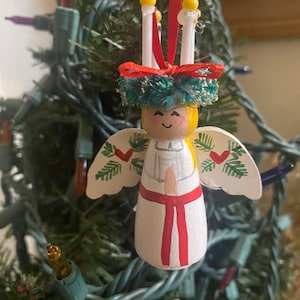 Swedish Santa Lucia Angel ornament CHOICE of size