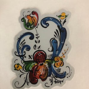 Rosemaled vinyl sticker