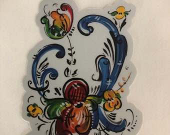 Rosemaled vinyl sticker