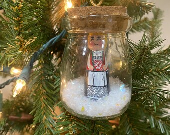 NEW Norwegian Bunad Snowy Jar ornament